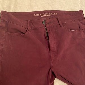 Burgundy American Eagle Jeggings - Size 10